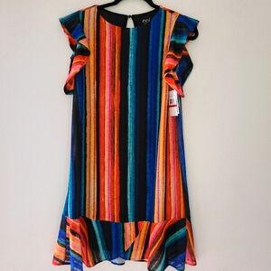 NWT ECI multicolor ruffle dress